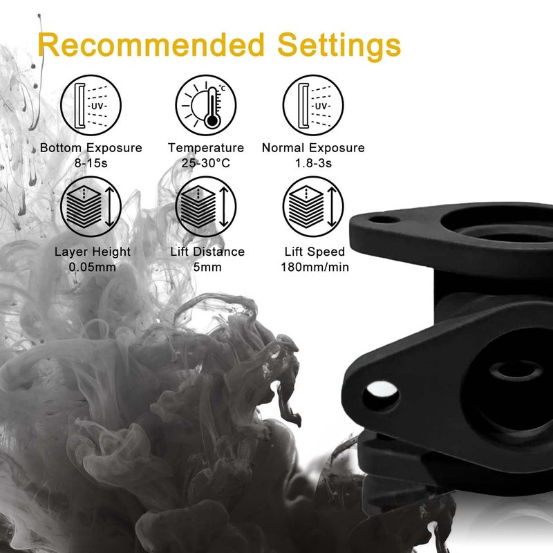 RepRapper Store Nylon-Like Strong 3D Printer Resin, Functional High-Resolution 3D Printing Resin, Impact-Resistant and Durable 405nm Fast UV-Curing Standard Photopolymer Resin for LCD Printer, Black 1000g - Image 2